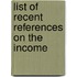 List Of Recent References On The Income