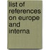 List Of References On Europe And Interna