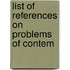 List Of References On Problems Of Contem