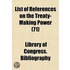 List Of References On The Treaty-Making