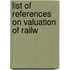 List Of References On Valuation Of Railw