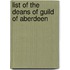 List Of The Deans Of Guild Of Aberdeen