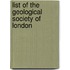 List Of The Geological Society Of London