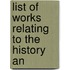 List Of Works Relating To The History An