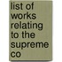List Of Works Relating To The Supreme Co