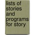 Lists Of Stories And Programs For Story