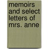 Memoirs And Select Letters Of Mrs. Anne door Anne Williams Warren