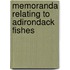 Memoranda Relating To Adirondack Fishes