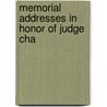 Memorial Addresses In Honor Of Judge Cha by Alexander Newton Winchell