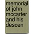Memorial Of John Mccarter And His Descen