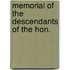 Memorial Of The Descendants Of The Hon.