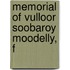 Memorial Of Vulloor Soobaroy Moodelly, F