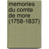 Memories Du Comte De More (1758-1837) by Anon