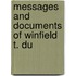 Messages And Documents Of Winfield T. Du