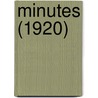 Minutes (1920) door Cumberland Presbyterian Meeting
