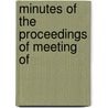 Minutes Of The Proceedings Of Meeting Of door Sons Of the Revolution