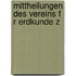 Mittheilungen Des Vereins F R Erdkunde Z