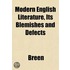Modern English Literature, Its Blemishes