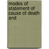 Modes Of Statement Of Cause Of Death And