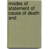Modes Of Statement Of Cause Of Death And by Authors Various