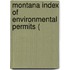 Montana Index Of Environmental Permits (