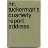 Mr. Tuckerman's Quarterly Report Address door American Unitarian Association