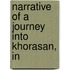 Narrative Of A Journey Into Khorasan, In