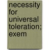 Necessity For Universal Toleration; Exem door Henry Bathurst
