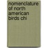 Nomenclature Of North American Birds Chi