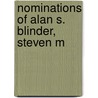 Nominations Of Alan S. Blinder, Steven M by States Congress Senate United States Congress Senate