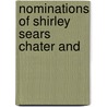 Nominations Of Shirley Sears Chater And by United States. Congress. Finance