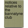 Notices Relative To The Bannatyne Club door James Maidment