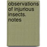 Observations Of Injurious Insects. Notes door Onbekend