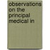 Observations On The Principal Medical In