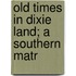Old Times In Dixie Land; A Southern Matr