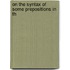 On The Syntax Of Some Prepositions In Th