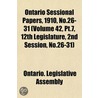 Ontario Sessional Papers, 1910, No.26-31 door Ontario. Legis Assembly