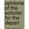 Opinions Of The Solicitor For The Depart door United States. Solicitor