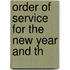 Order Of Service For The New Year And Th