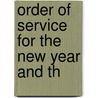 Order Of Service For The New Year And Th door Congregattion Sherith Israel