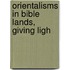 Orientalisms In Bible Lands, Giving Ligh