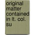 Original Matter Contained In Lt. Col. Su