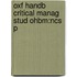Oxf Handb Critical Manag Stud Ohbm:ncs P