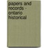 Papers And Records - Ontario Historical