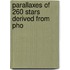 Parallaxes Of 260 Stars Derived From Pho