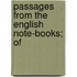 Passages From The English Note-Books; Of
