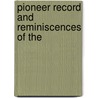 Pioneer Record And Reminiscences Of The door Isaac J. Finley