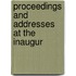 Proceedings And Addresses At The Inaugur