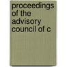 Proceedings Of The Advisory Council Of C door Plymouth Church
