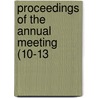 Proceedings Of The Annual Meeting (10-13 door American Shore and Beach Association